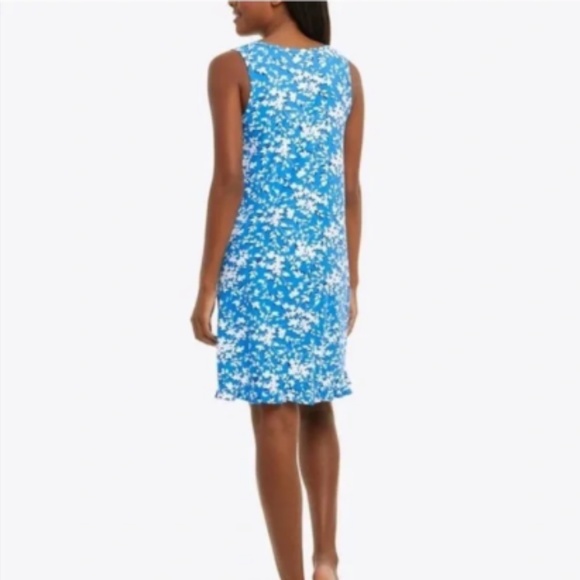 Draper James Blue Floral Ruffle Soft Jersey Tank Dress Sz S/M - Picture 2 of 8